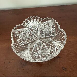 American Brilliant Vintage Glass Dish Decorative Elegant Timeless Home Accent.